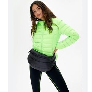 TNA Botanie Lime Green Puffer Jacket Down Filled Size Extra Small